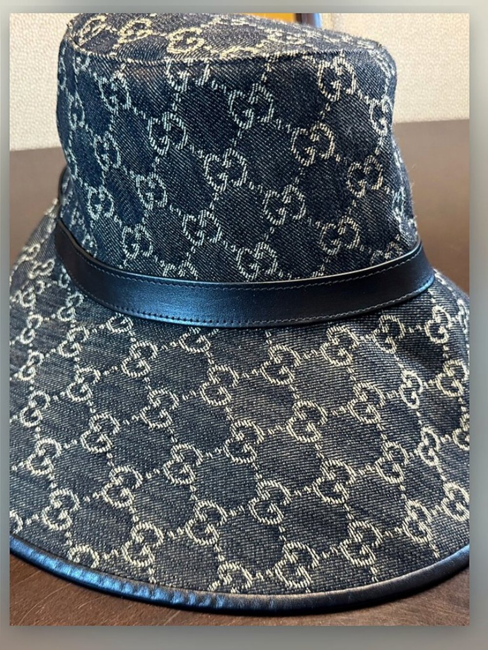 Gucci Classic GG Denim Oversized Brim Sun Hat - Picture 4 of 11